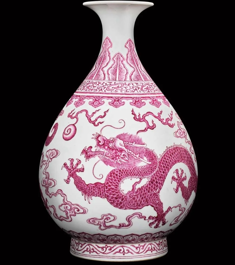Imperial Rouge Enamel Dragon Vase with Cloud Pattern - 1Top 6
