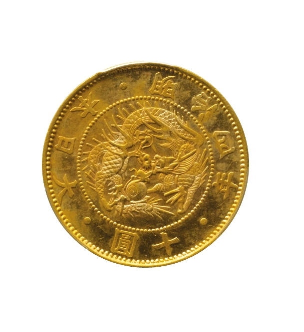 Old 10 yen gold goods Meiji 4- PCGS (MS66)